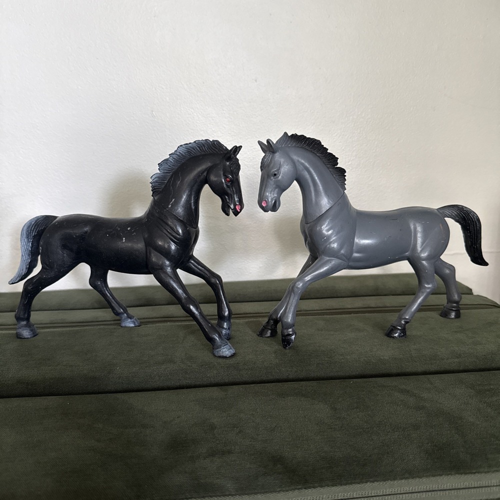 1984 Imperial Horse Pair 10" Toy Figure Animal Kingdom Wild Stallion Vintage